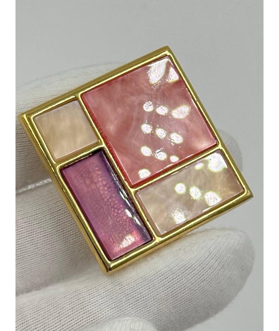 SAINT LAURENT Розовая позолоченная булавка / брошь, фото 5