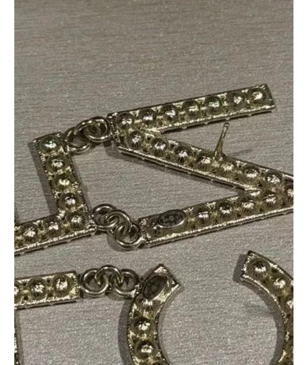 CHANEL Золотые металлические серьги, фото 2