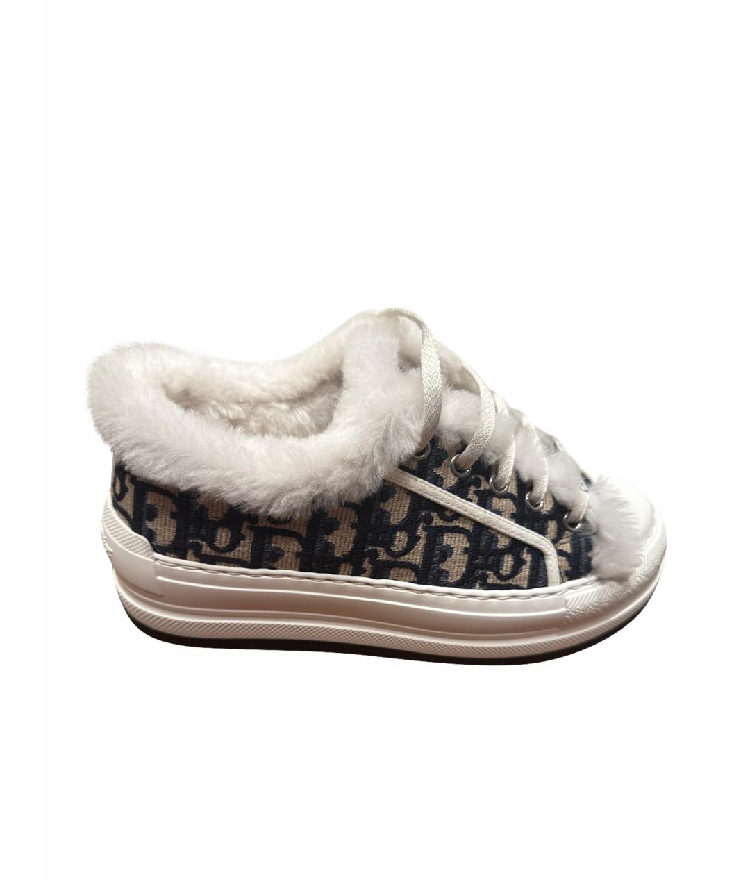 CHRISTIAN DIOR Синие текстильные кеды, фото 1