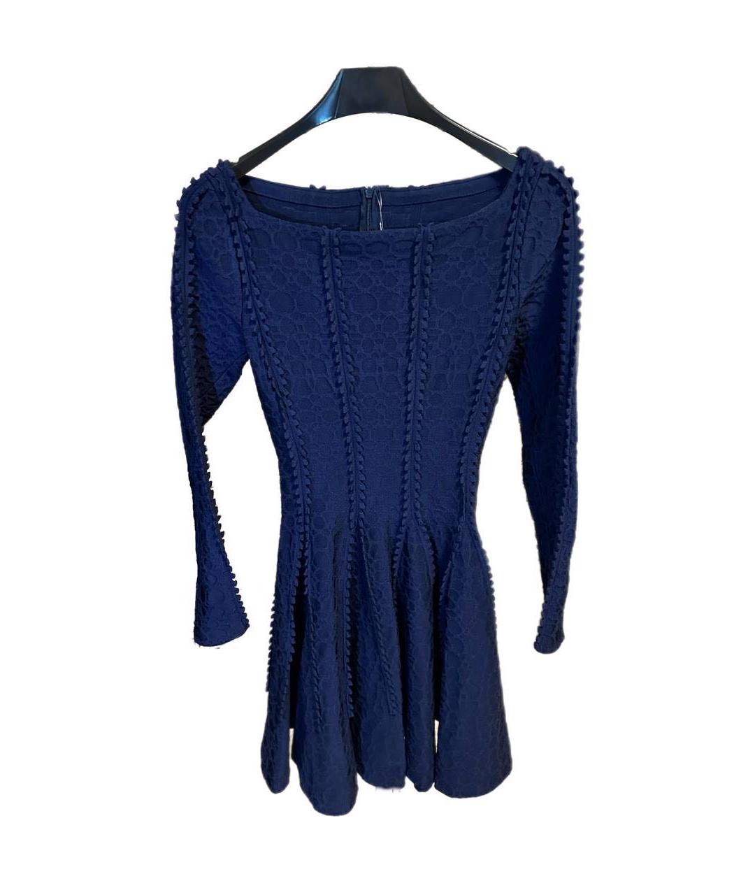 ALAIA Темно-синее хлопковое повседневное платье, фото 5