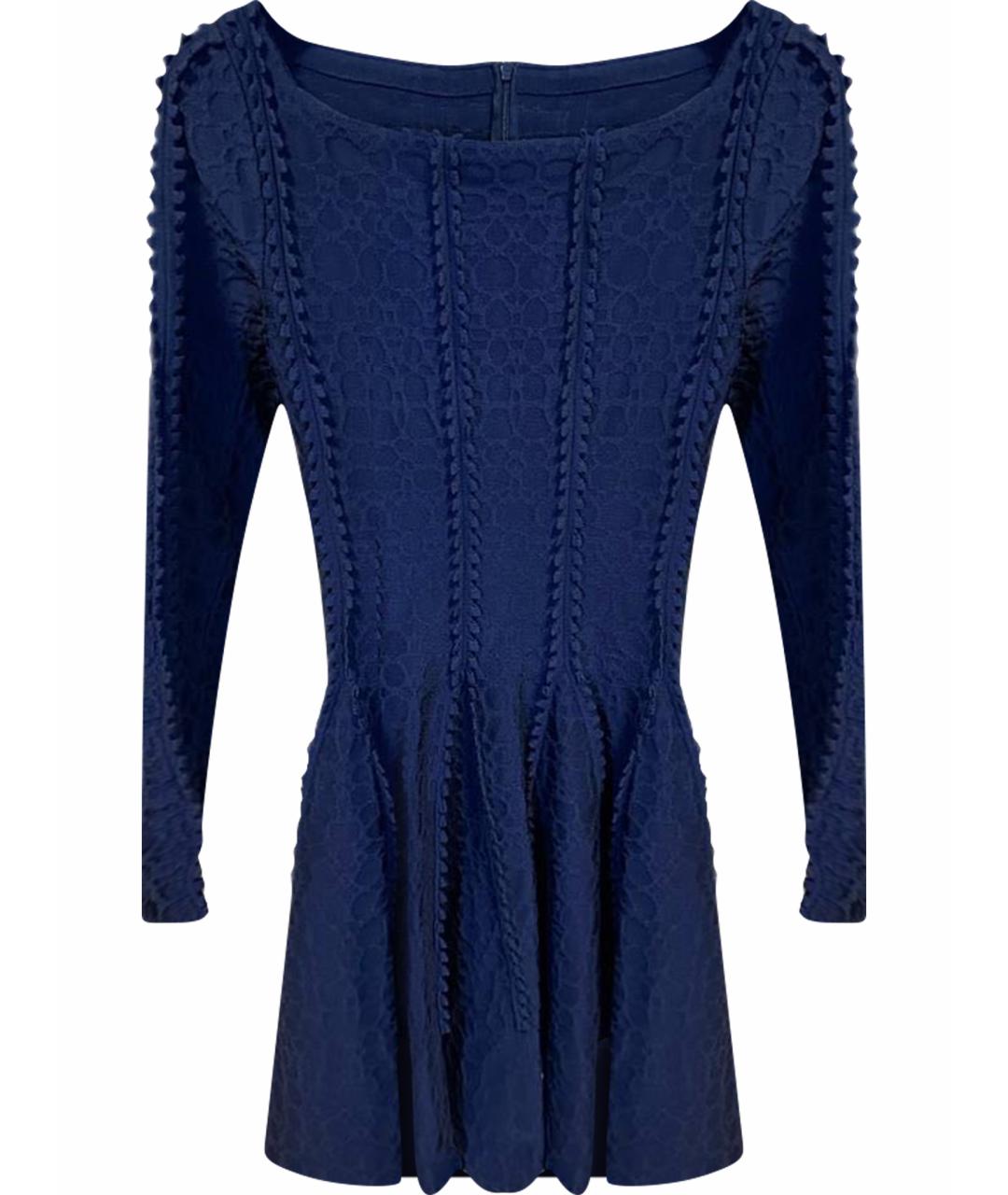 ALAIA Темно-синее хлопковое повседневное платье, фото 1