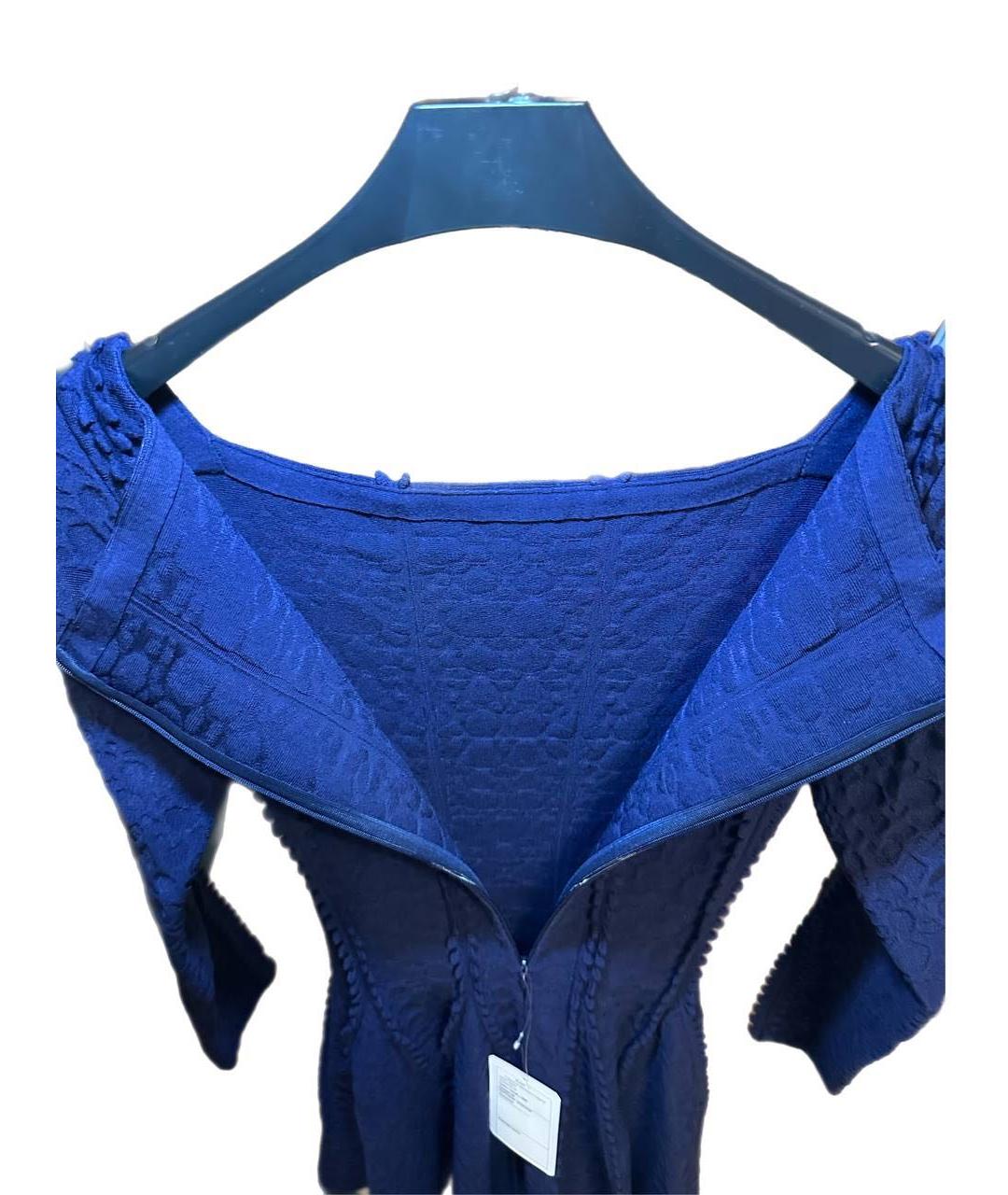 ALAIA Темно-синее хлопковое повседневное платье, фото 3