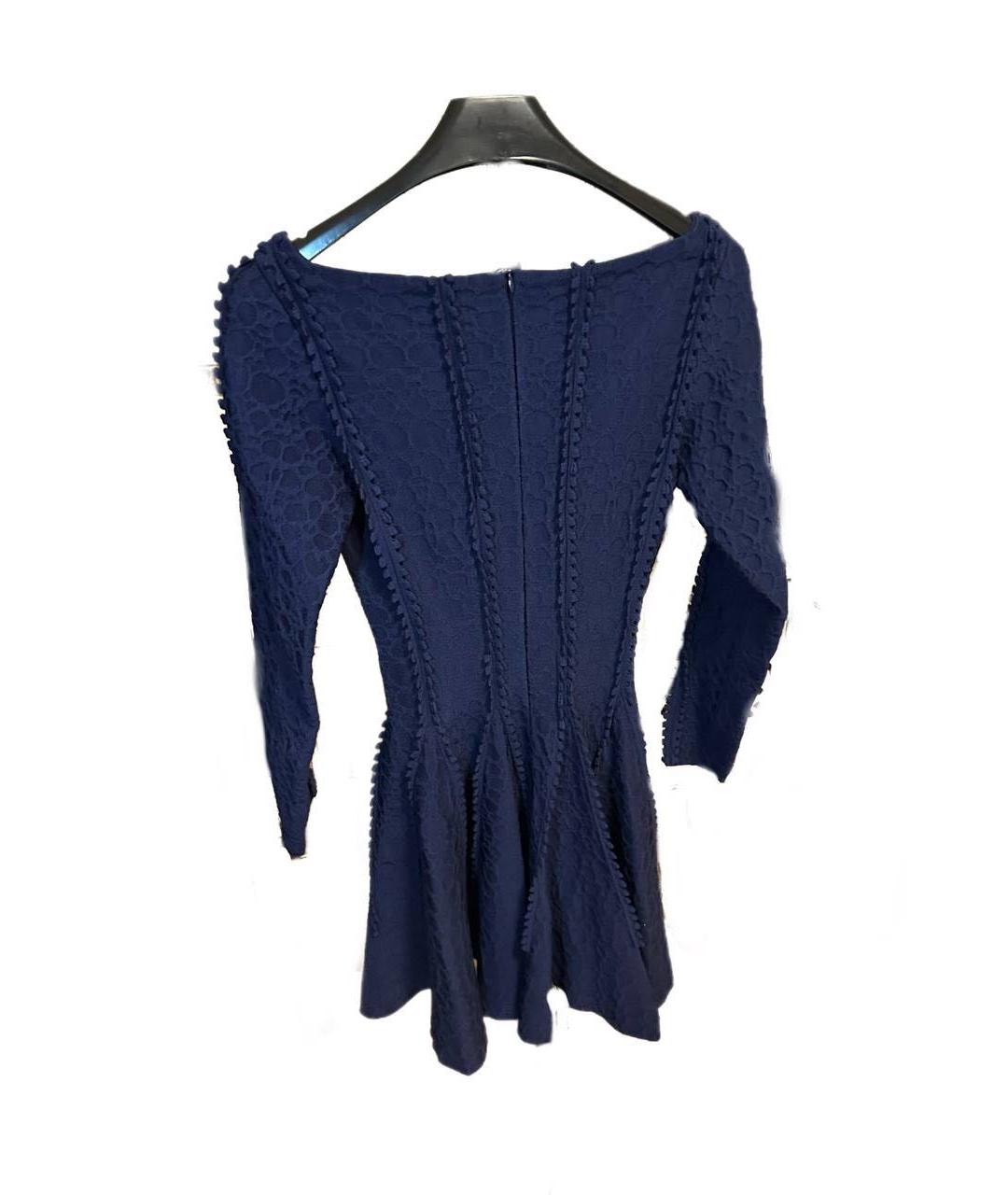 ALAIA Темно-синее хлопковое повседневное платье, фото 2