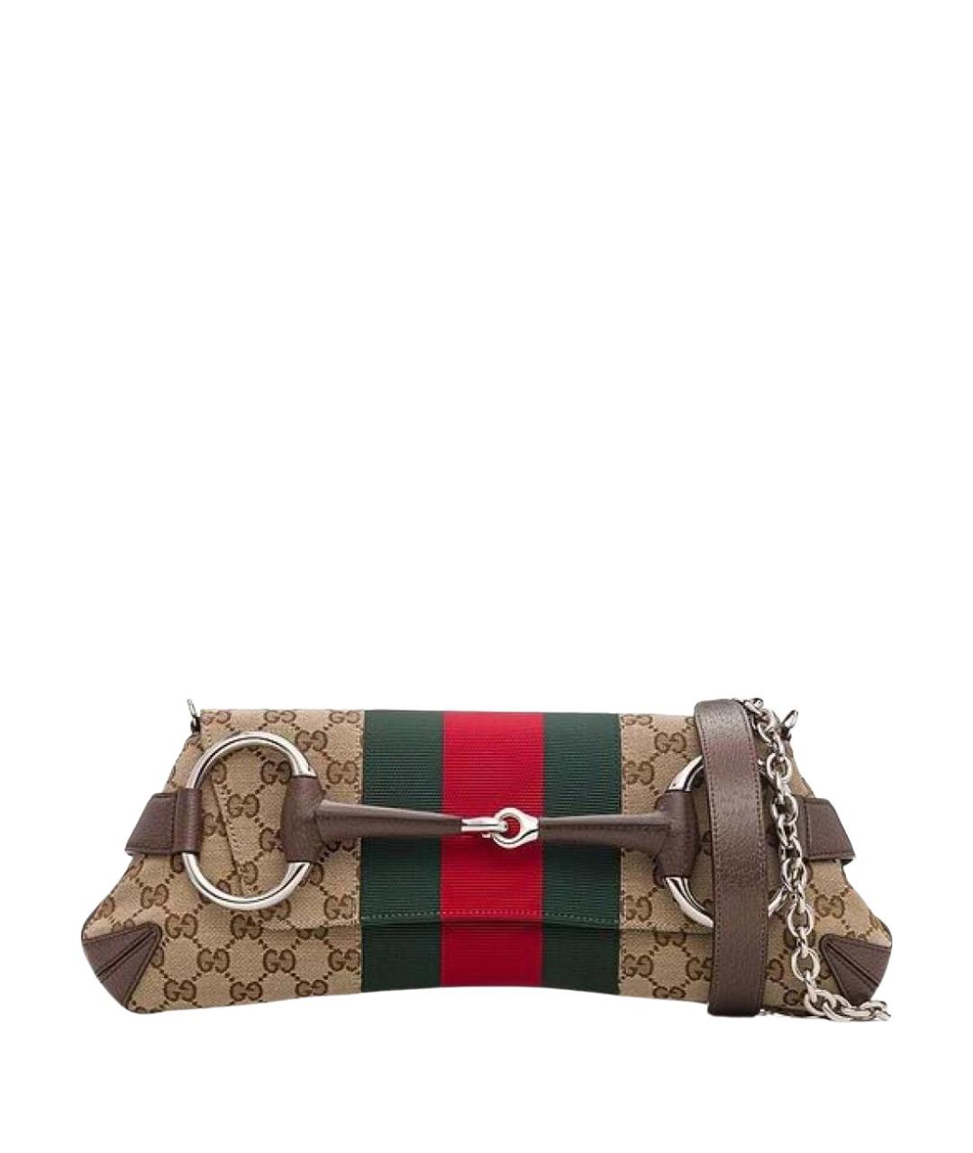 GUCCI Коричневая кожаная сумка через плечо, фото 1
