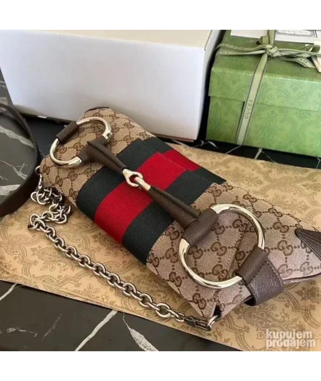 GUCCI Коричневая кожаная сумка через плечо, фото 4