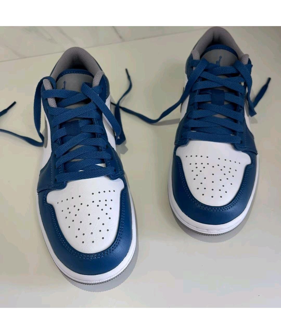 JORDAN Синие кожаные низкие кроссовки / кеды, фото 2