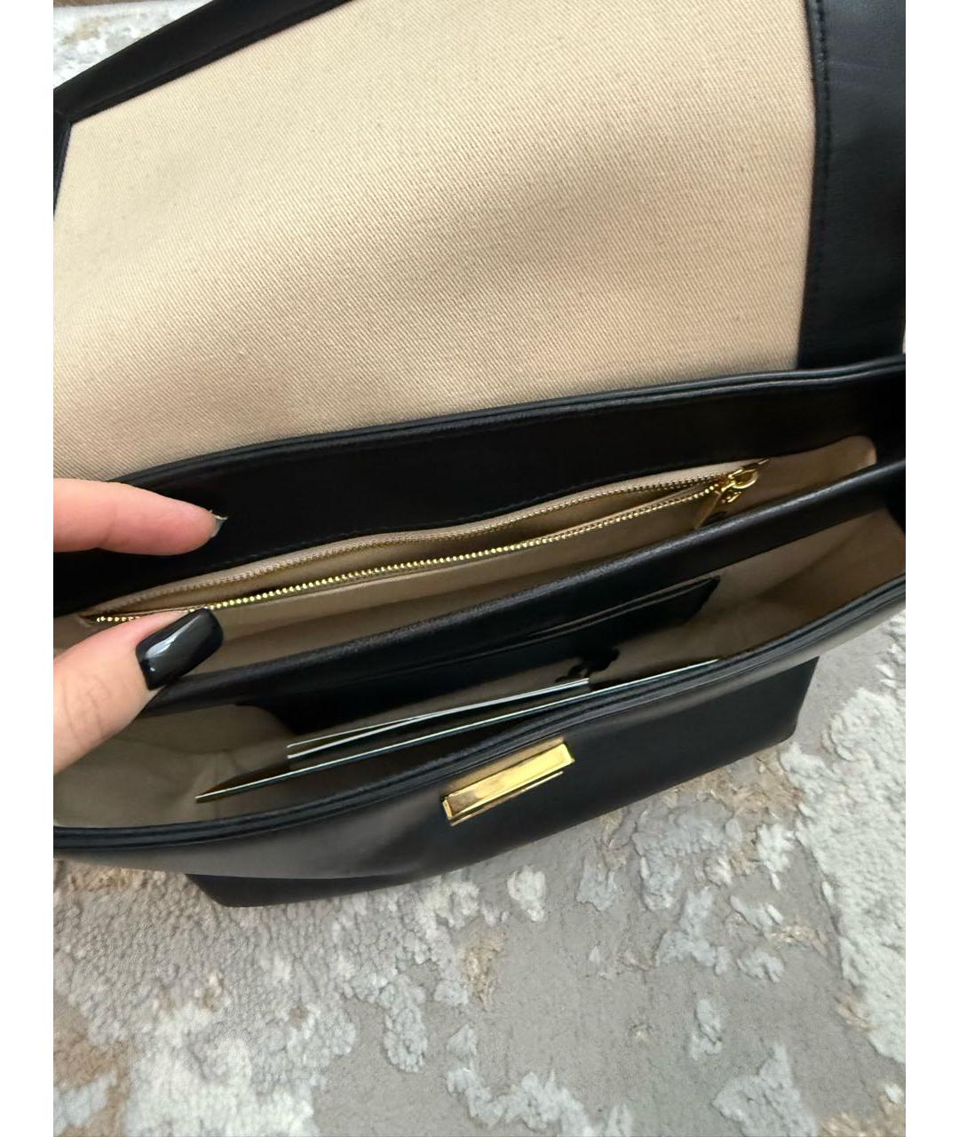 JACQUEMUS Черная кожаная сумка с короткими ручками, фото 4