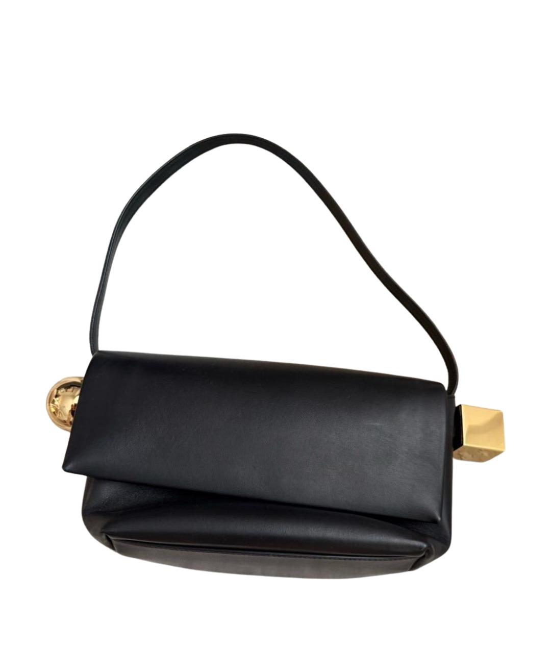 JACQUEMUS Черная кожаная сумка с короткими ручками, фото 1