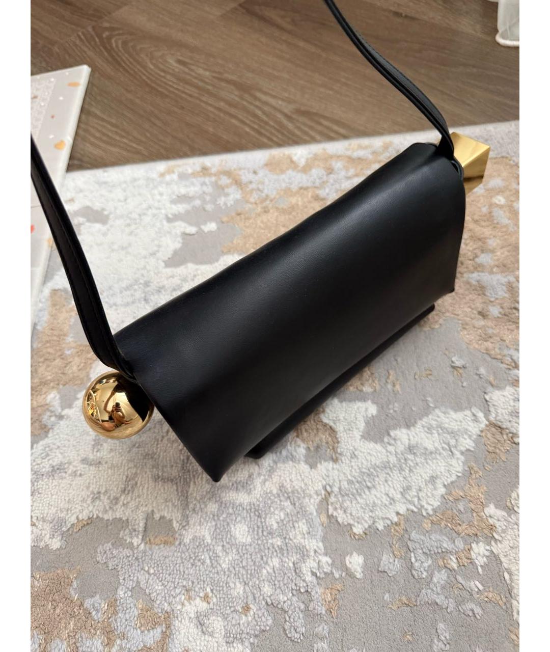 JACQUEMUS Черная кожаная сумка с короткими ручками, фото 2