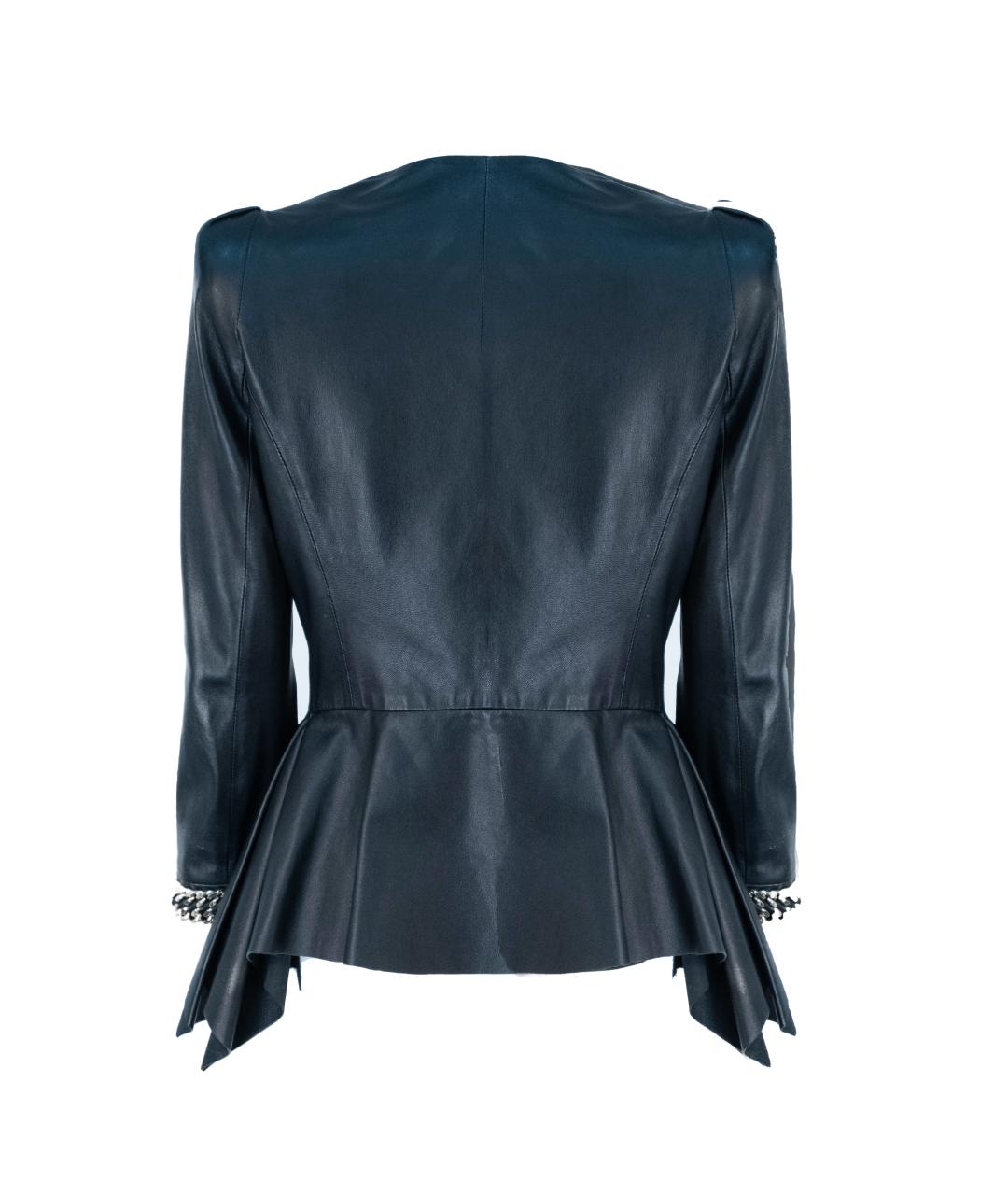ELISABETTA FRANCHI Черная кожаная куртка, фото 2