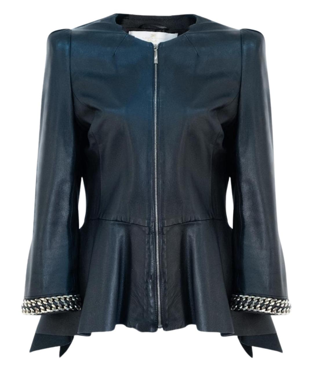 ELISABETTA FRANCHI Черная кожаная куртка, фото 1