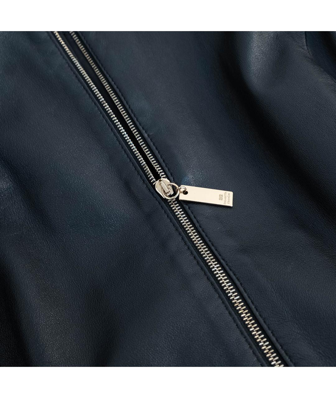 ELISABETTA FRANCHI Черная кожаная куртка, фото 4