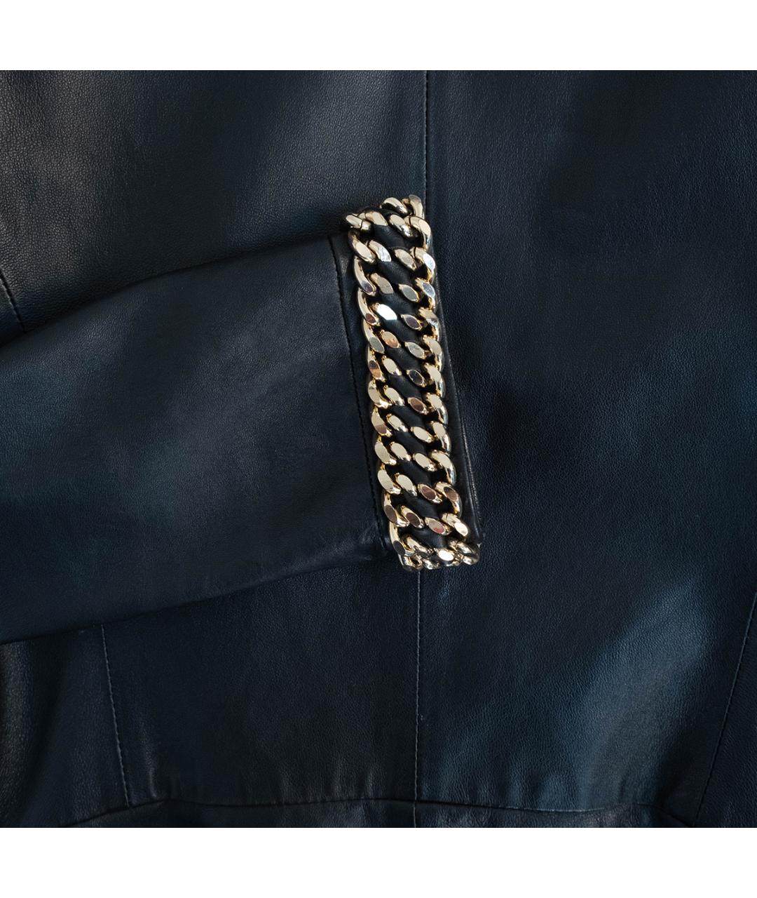 ELISABETTA FRANCHI Черная кожаная куртка, фото 5