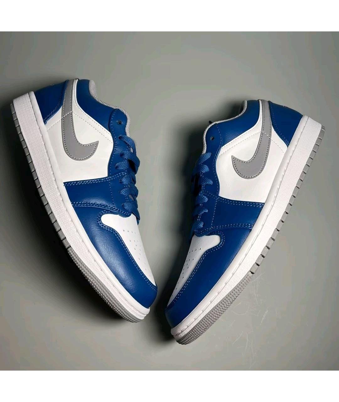 JORDAN Синие кожаные кроссовки, фото 2