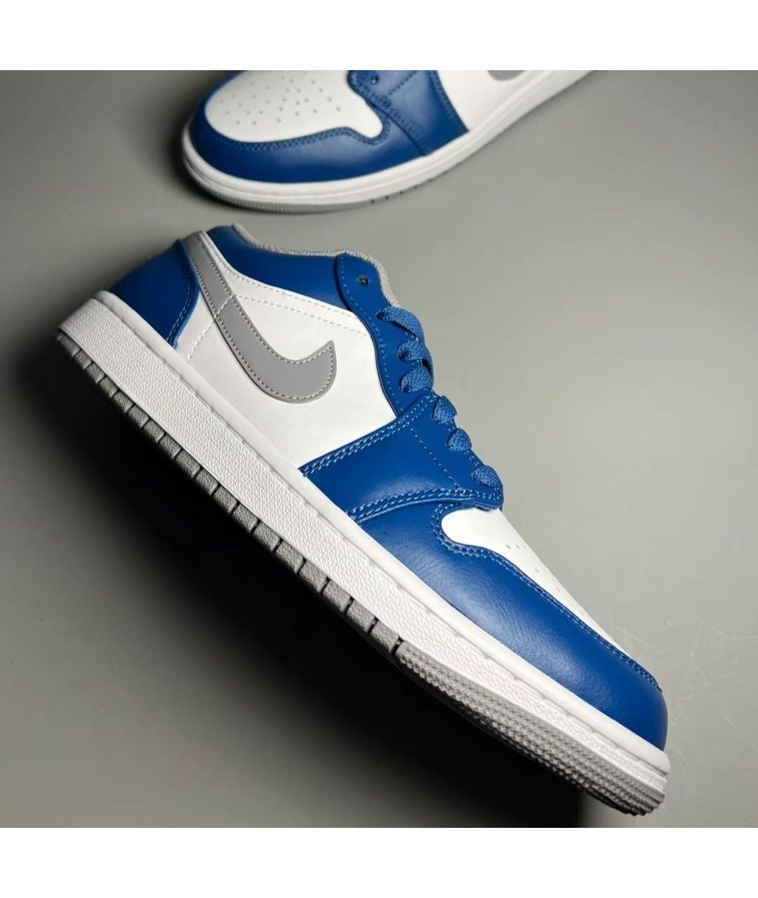 JORDAN Синие кожаные кроссовки, фото 4