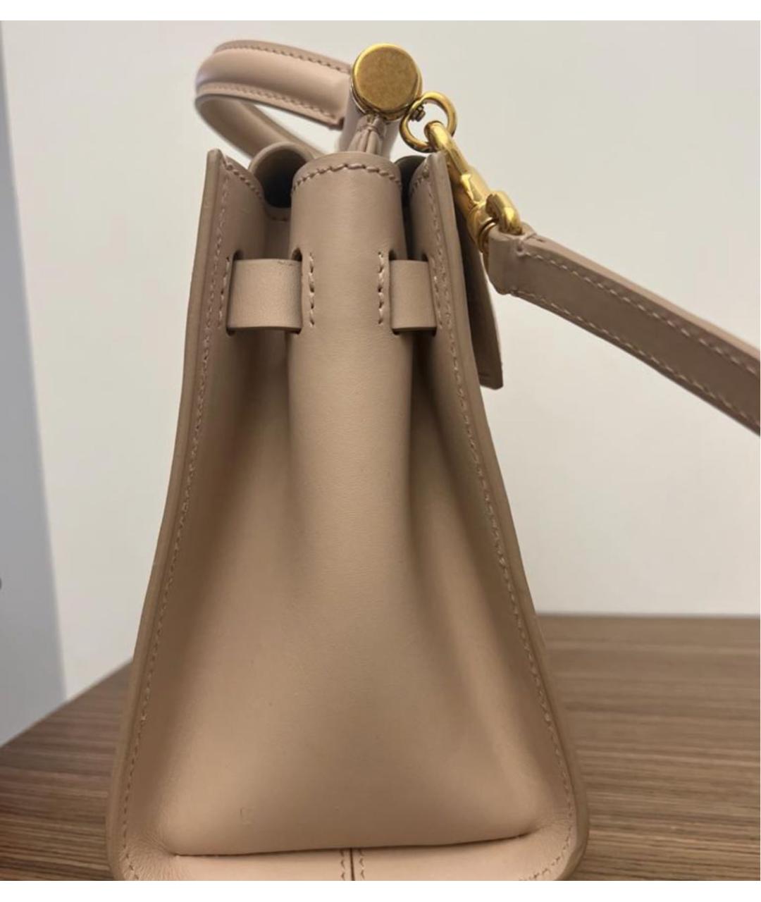 DOLCE&GABBANA Бежевая кожаная сумка с короткими ручками, фото 2