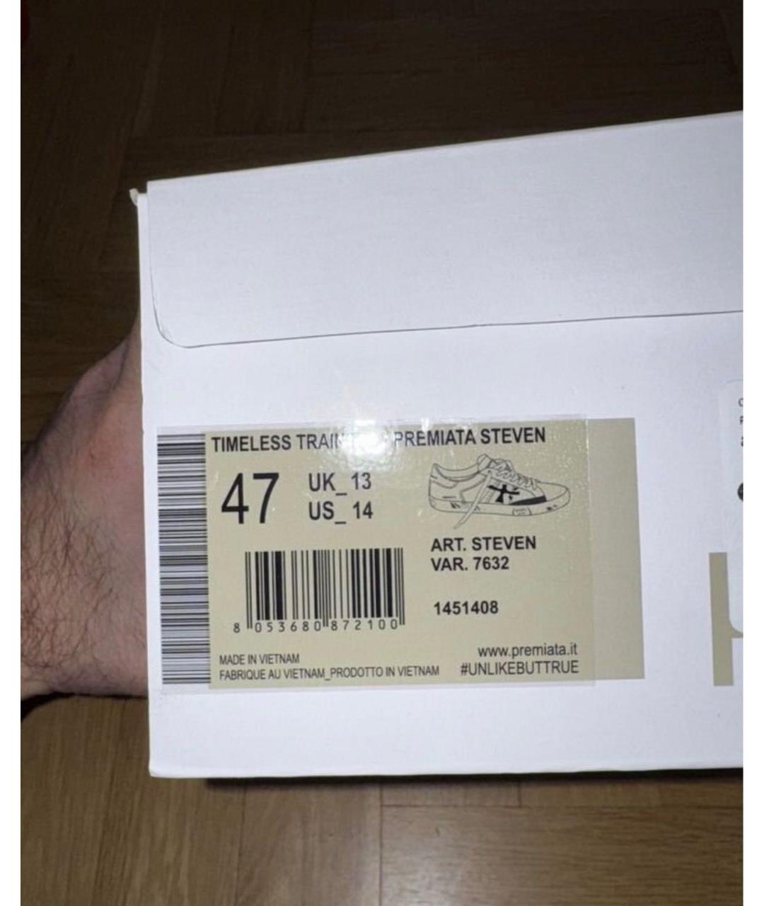 PREMIATA Черные кожаные низкие кроссовки / кеды, фото 4