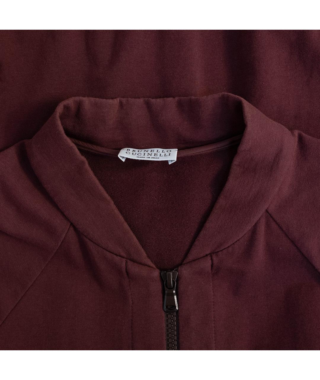 BRUNELLO CUCINELLI Бордовый хлопковый кардиган, фото 3