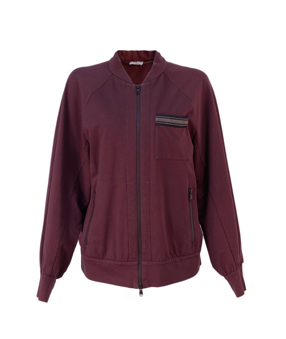 BRUNELLO CUCINELLI Бордовый хлопковый кардиган, фото 1