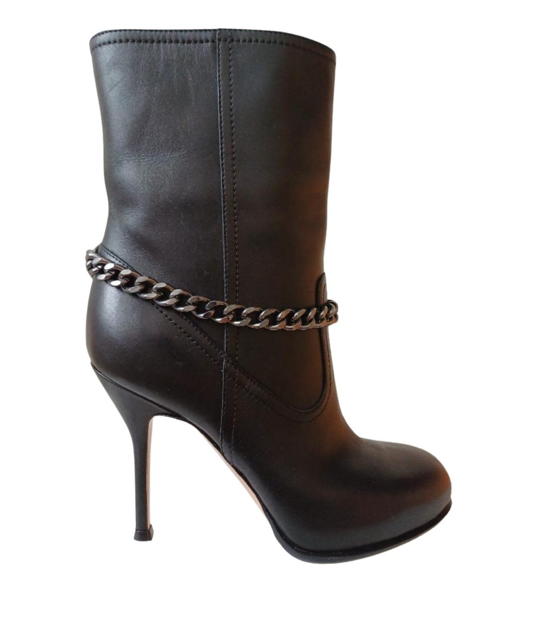 GIANVITO ROSSI Черные кожаные ботильоны, фото 1