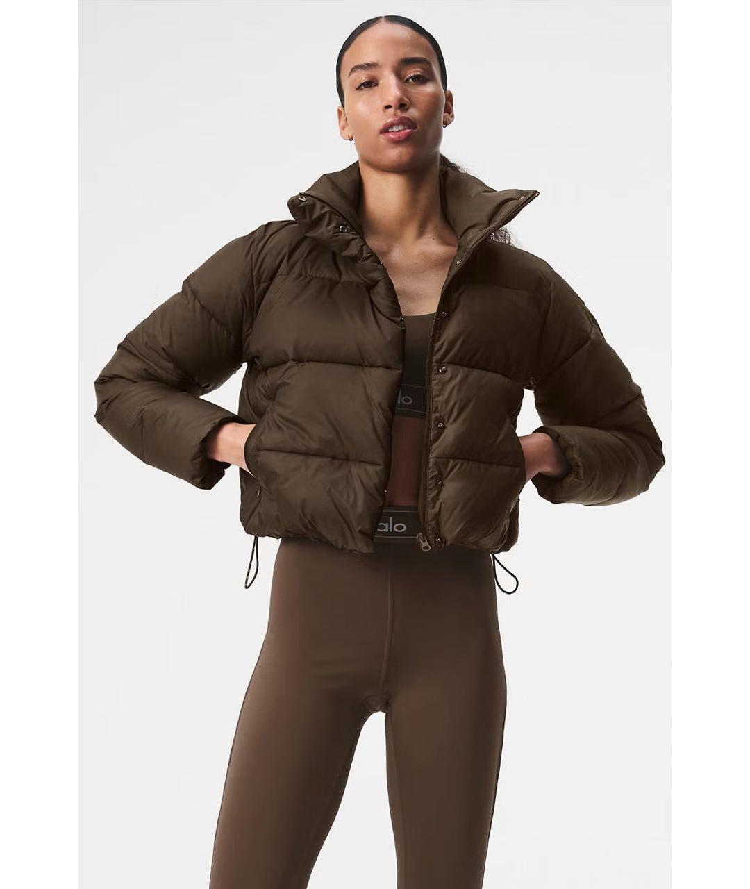 ALO YOGA Коричневый полиэстеровый пуховик, фото 7