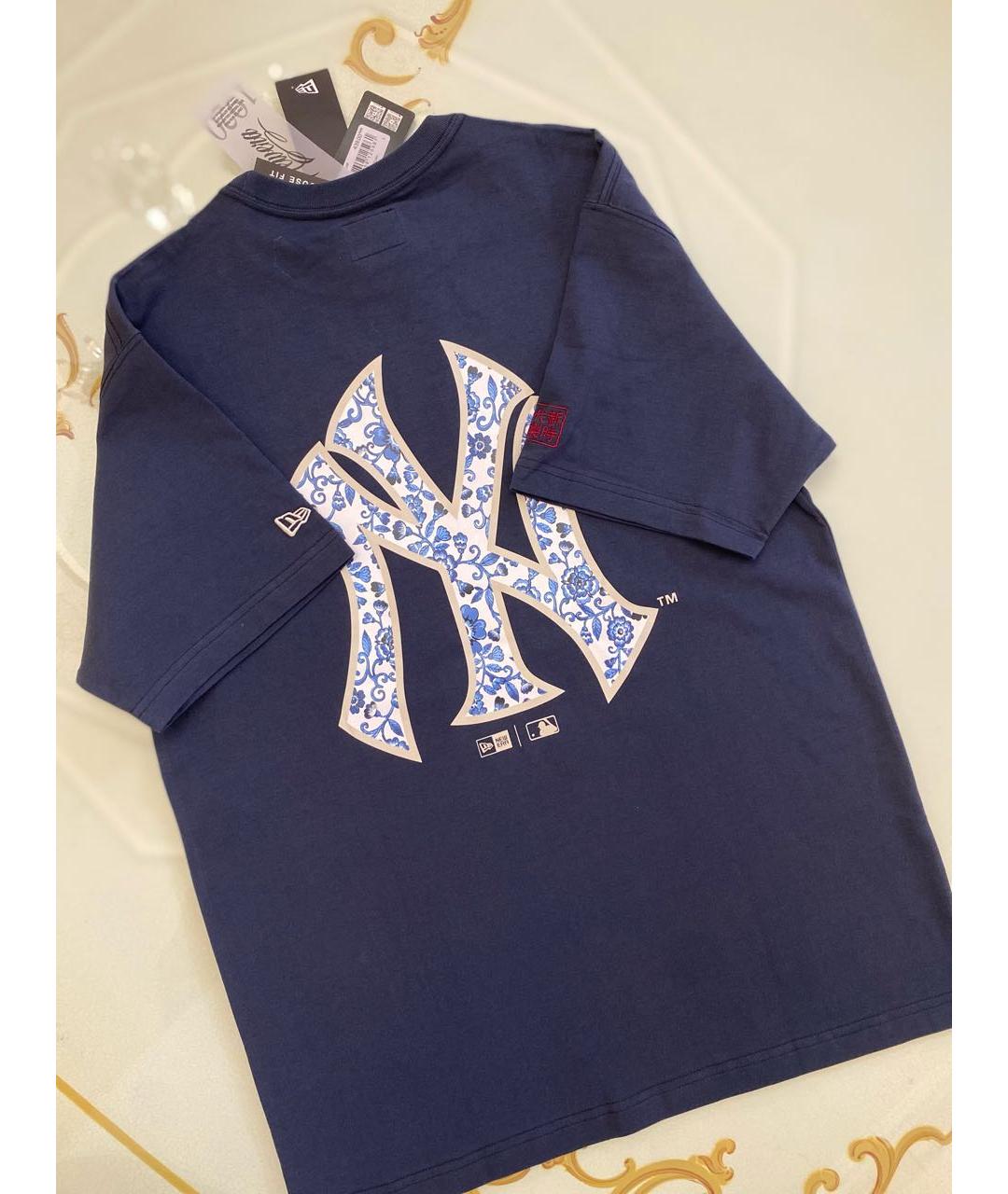 New Era Темно-синяя хлопковая футболка, фото 2