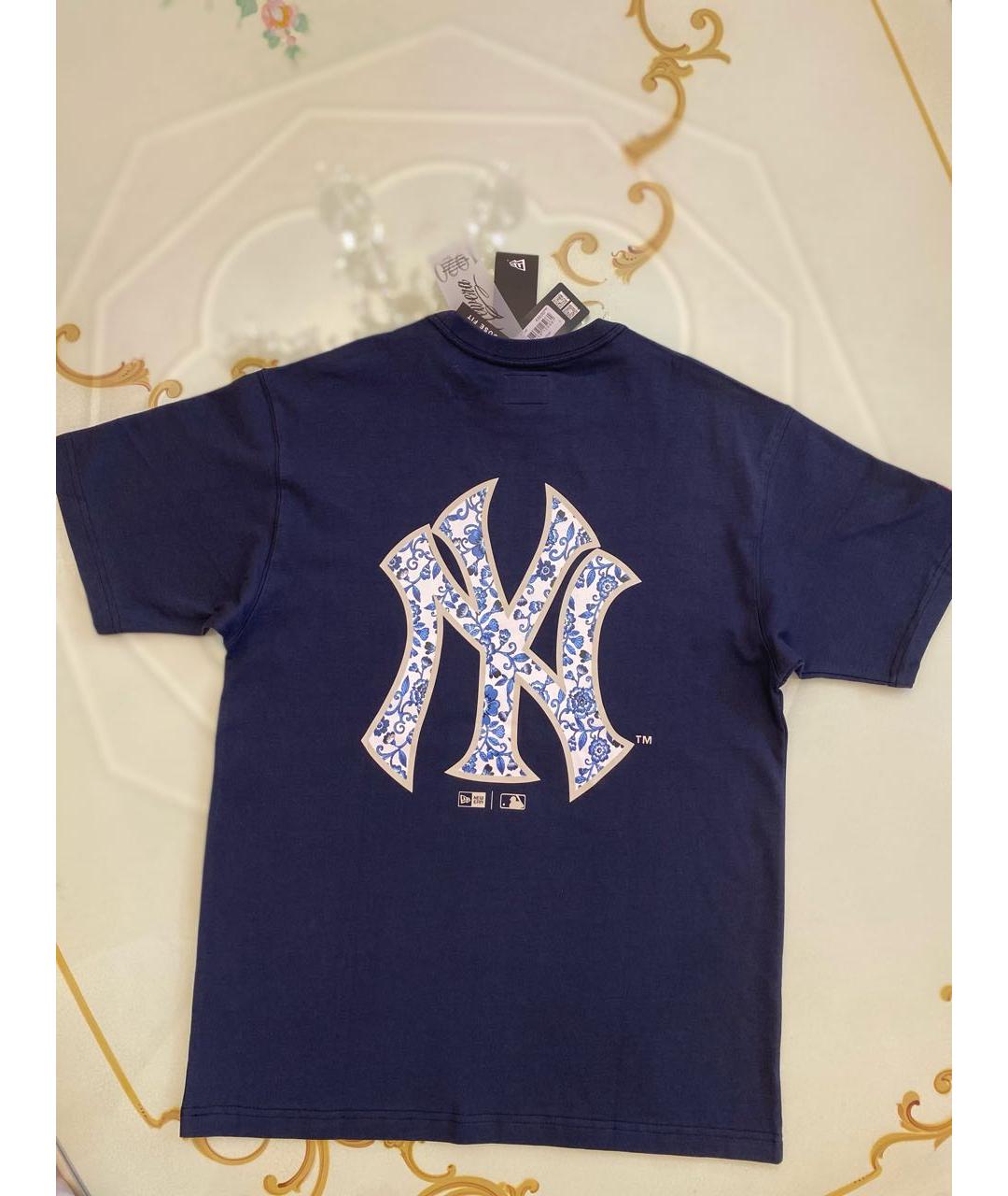 New Era Темно-синяя хлопковая футболка, фото 3