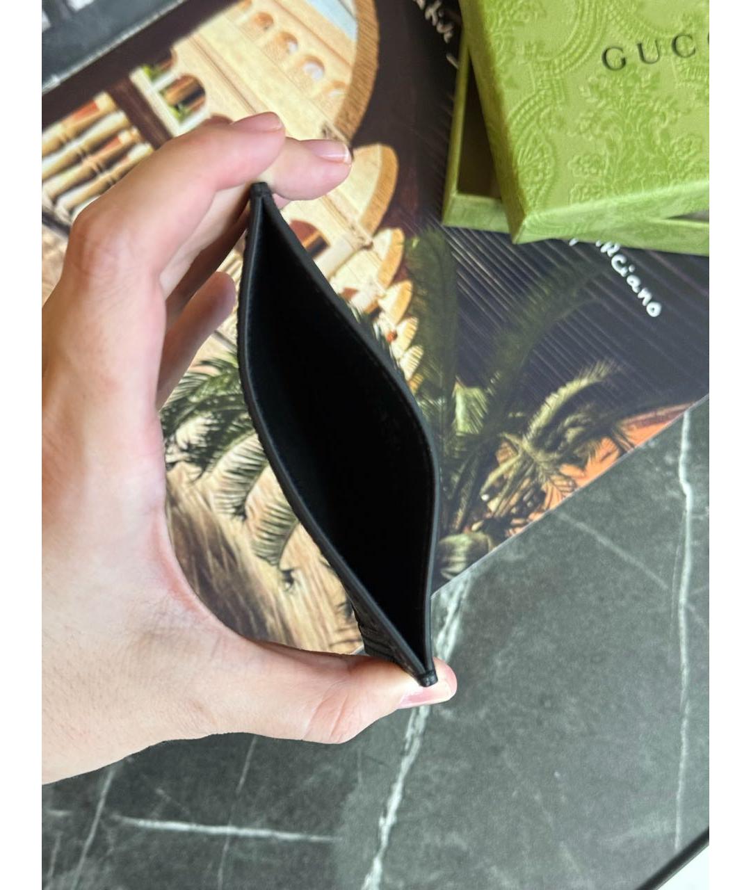 GUCCI Черная кожаная визитница, фото 4