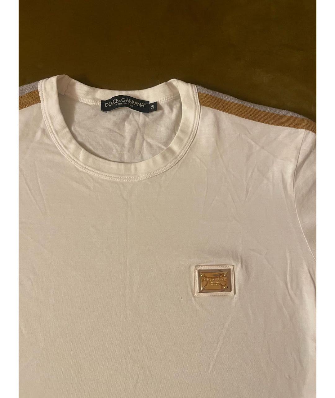 DOLCE&GABBANA Белая хлопковая футболка, фото 3