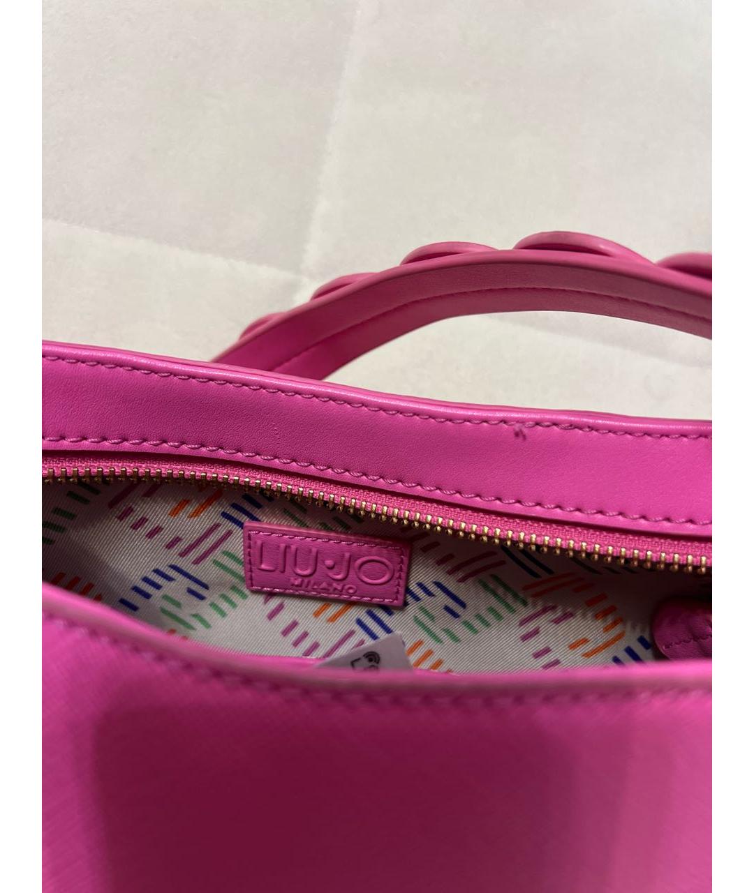 LIU JO Розовая сумка с короткими ручками из искусственной кожи, фото 4