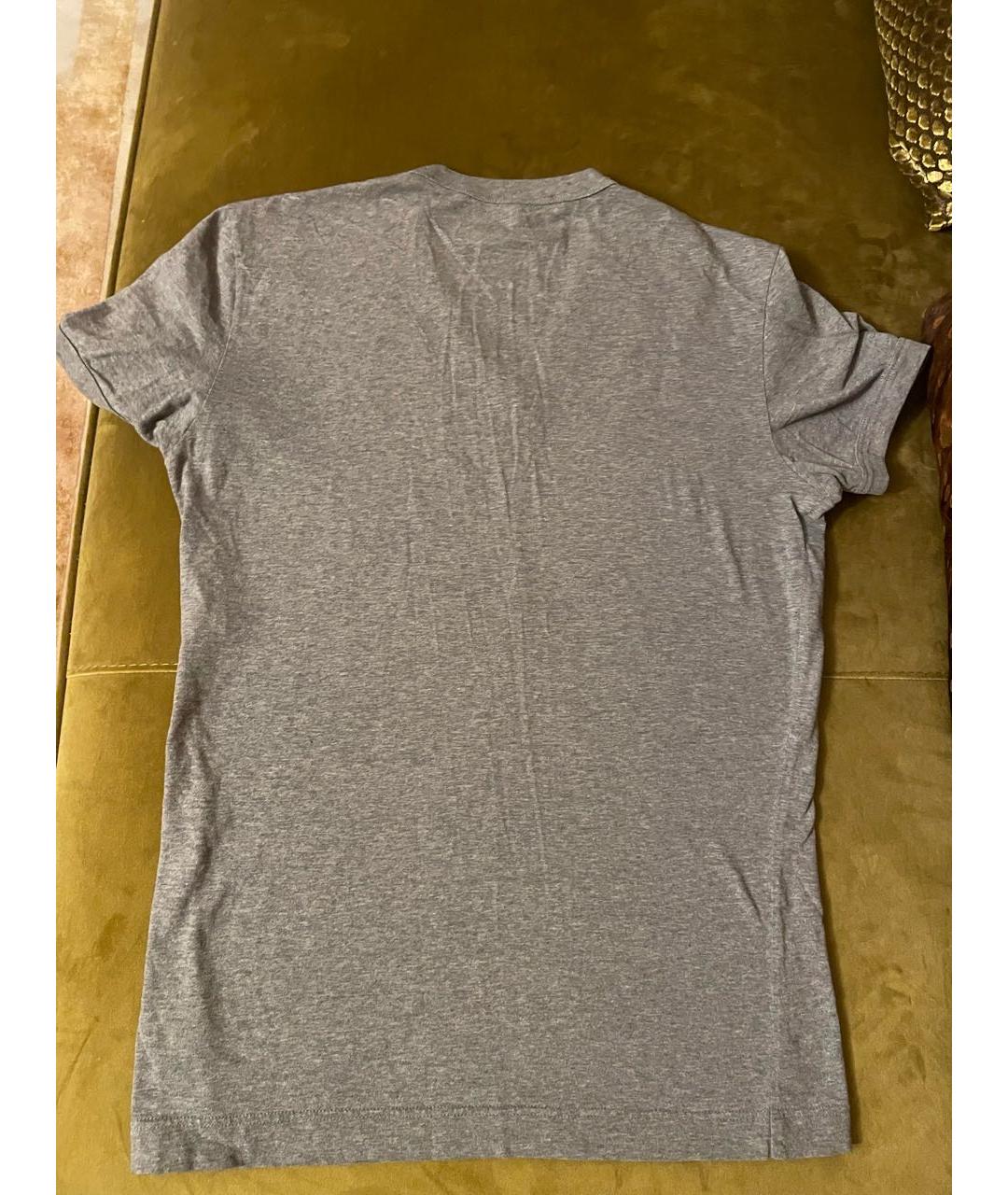 DOLCE&GABBANA Серая хлопковая футболка, фото 2