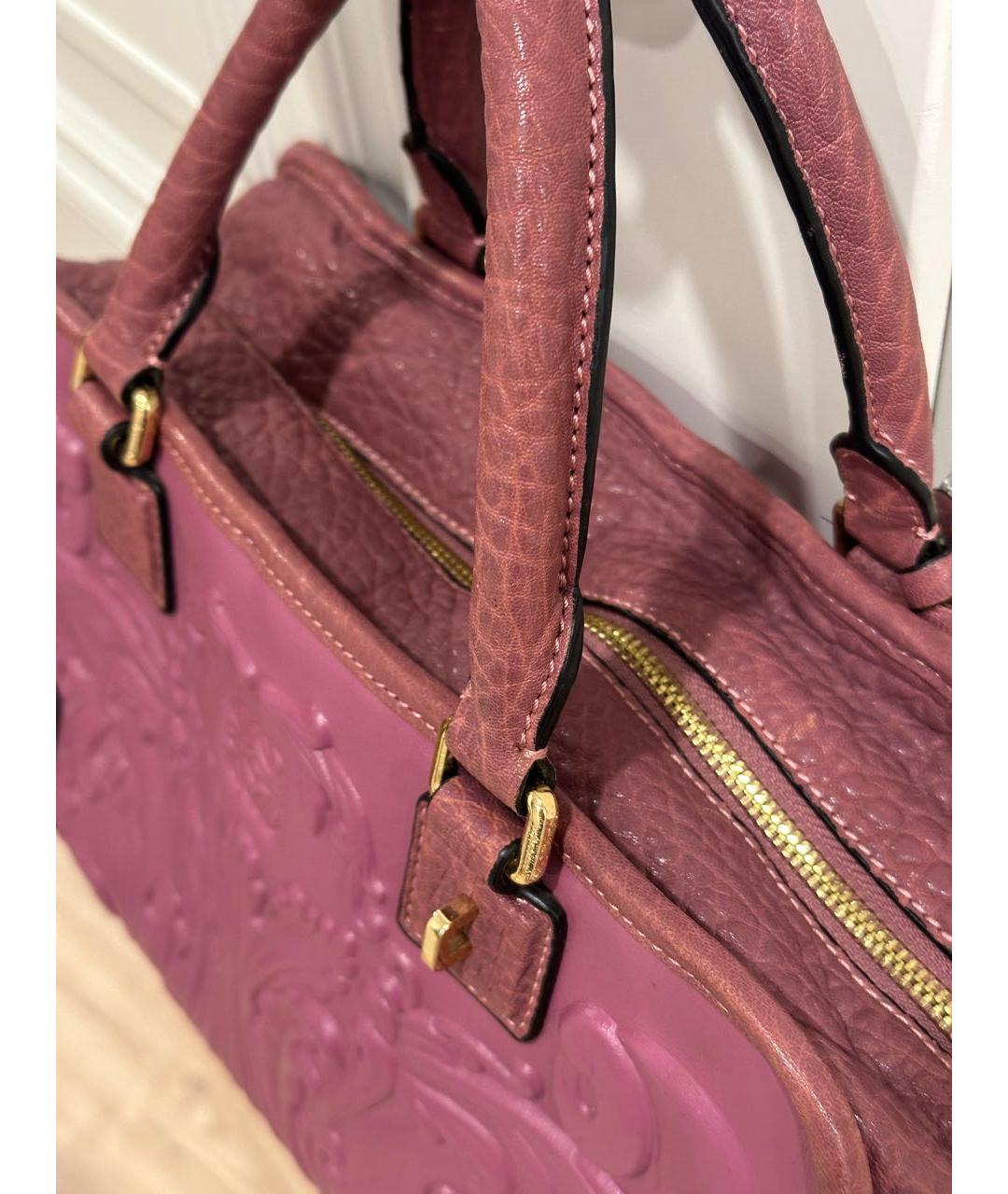 LOEWE Коралловая кожаная сумка с короткими ручками, фото 6