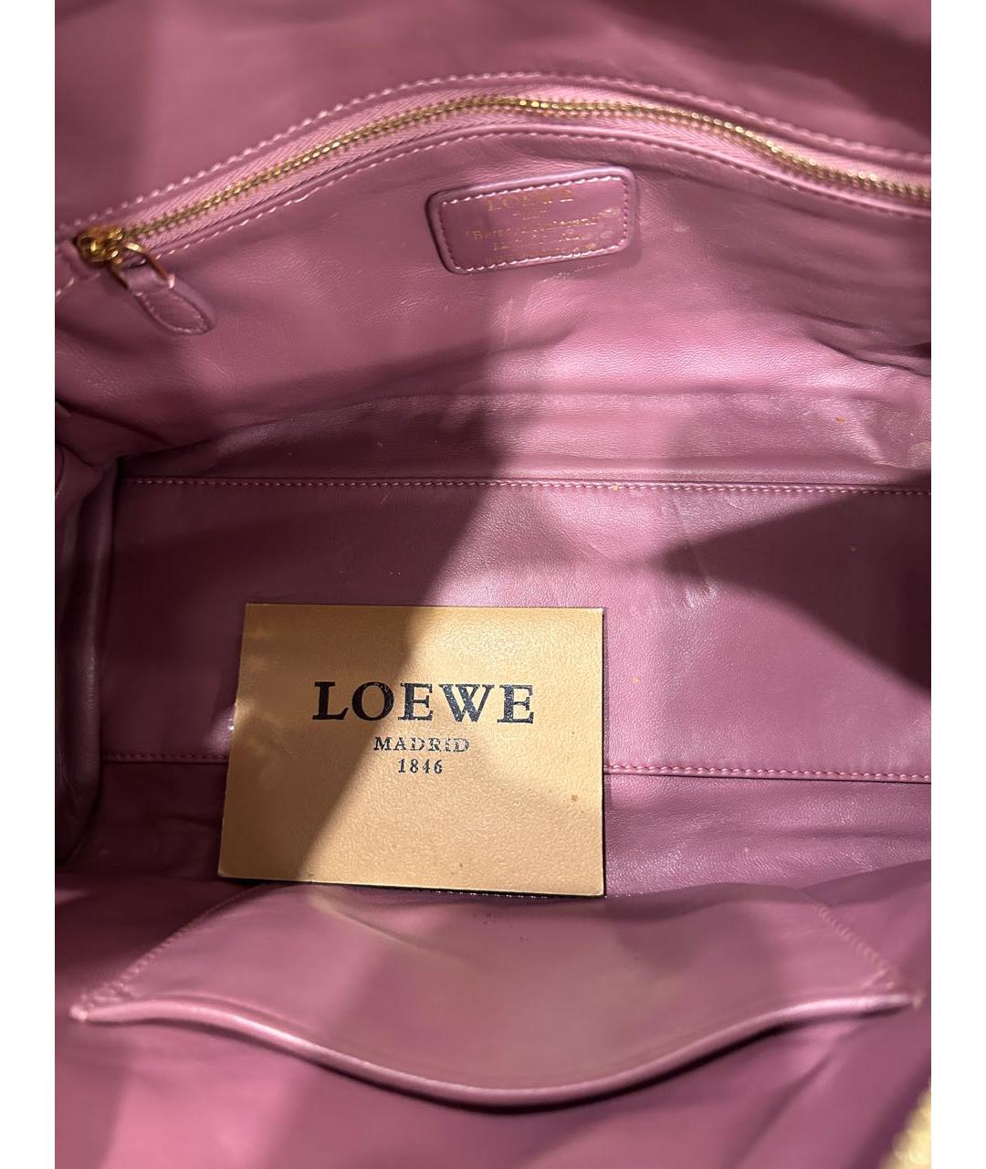 LOEWE Коралловая кожаная сумка с короткими ручками, фото 8