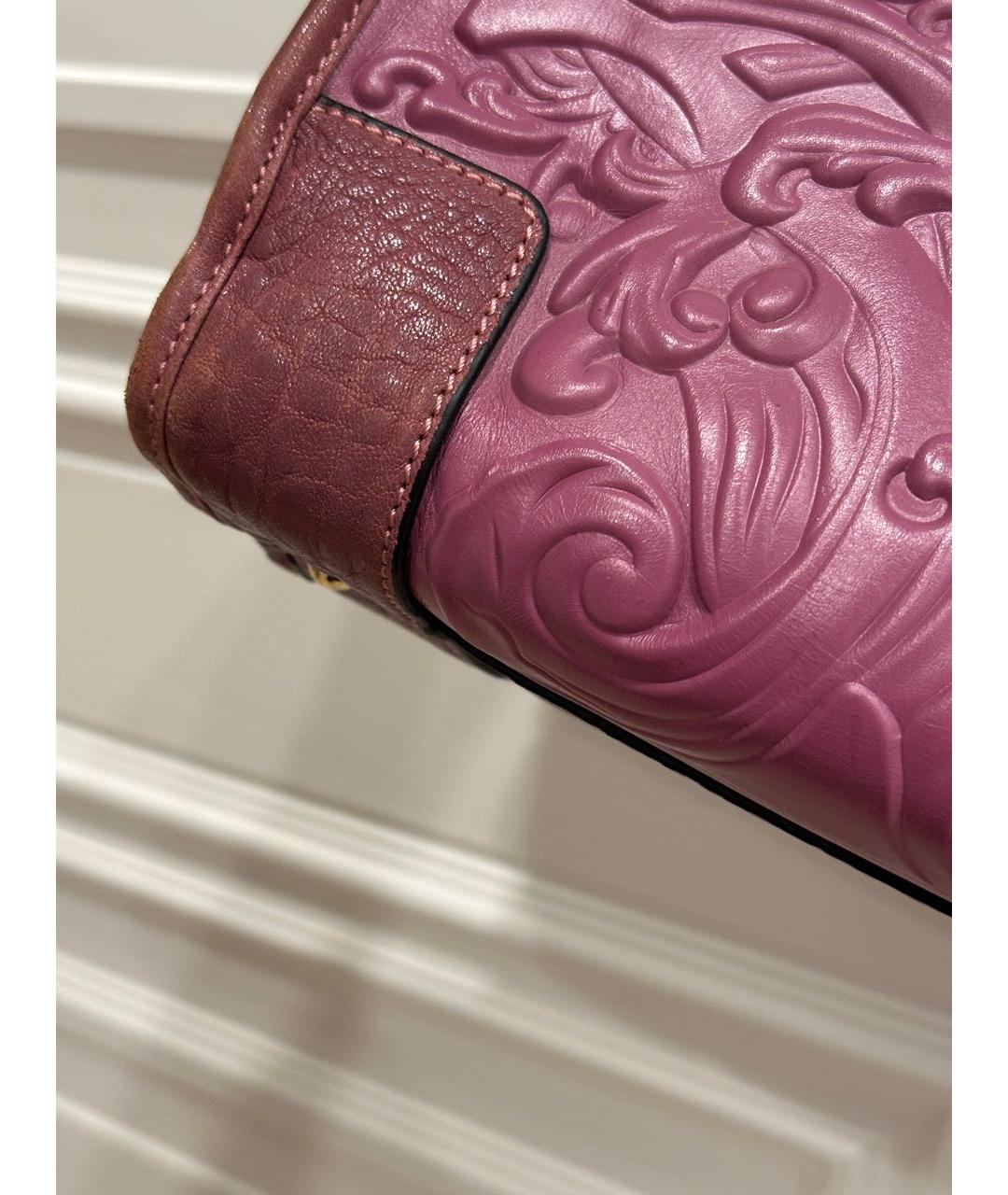 LOEWE Коралловая кожаная сумка с короткими ручками, фото 7