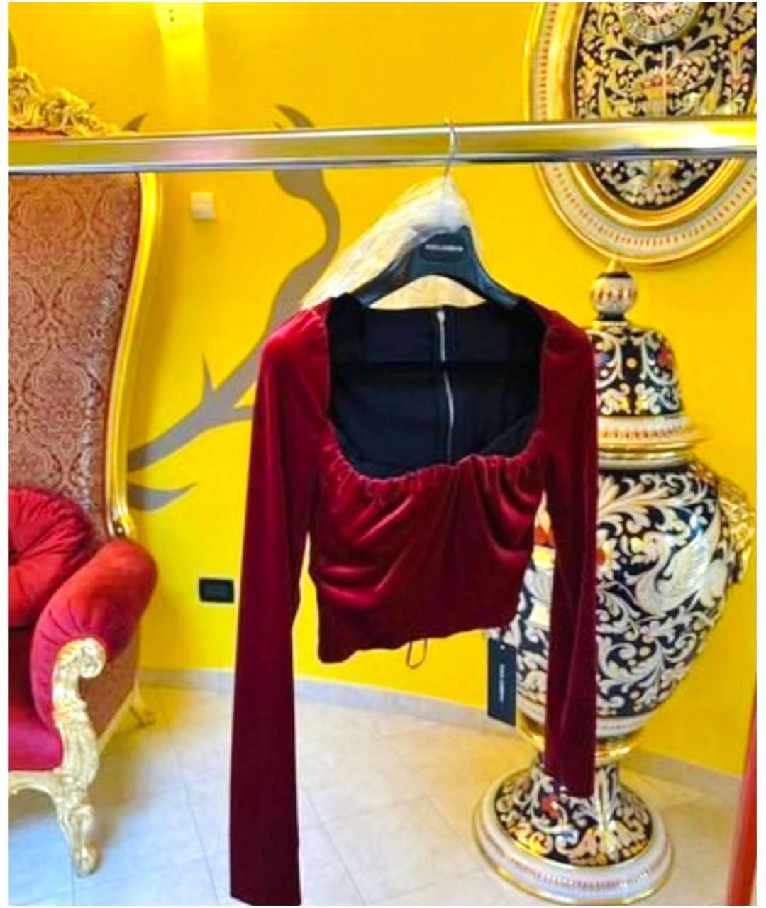 DOLCE&GABBANA Бордовый полиэстеровый корсет, фото 6