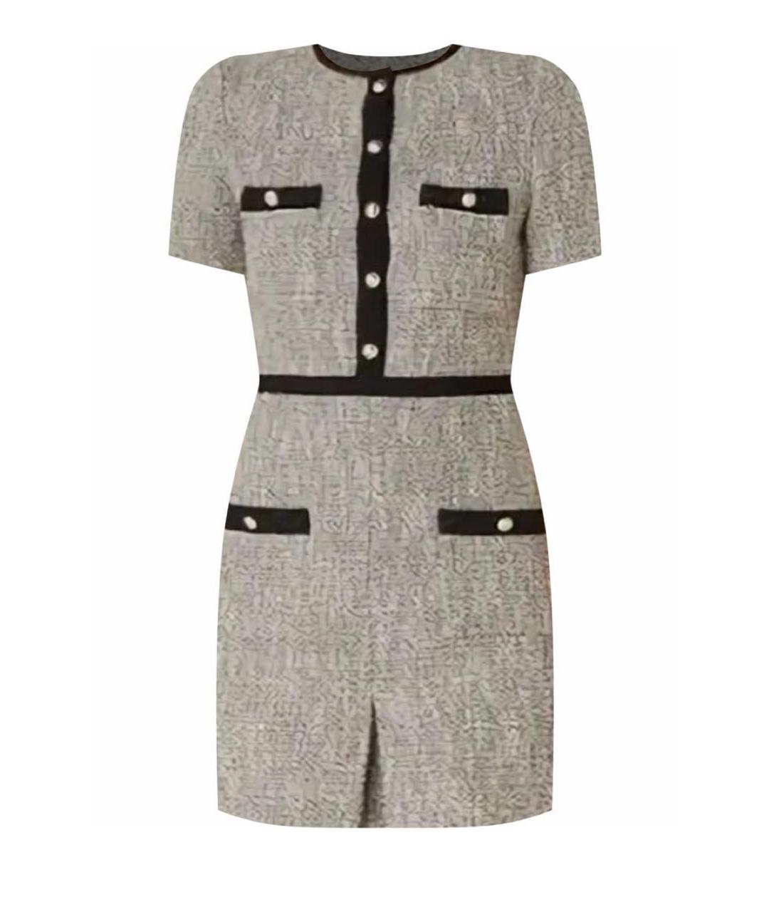 MAJE Серое хлопковое повседневное платье, фото 1