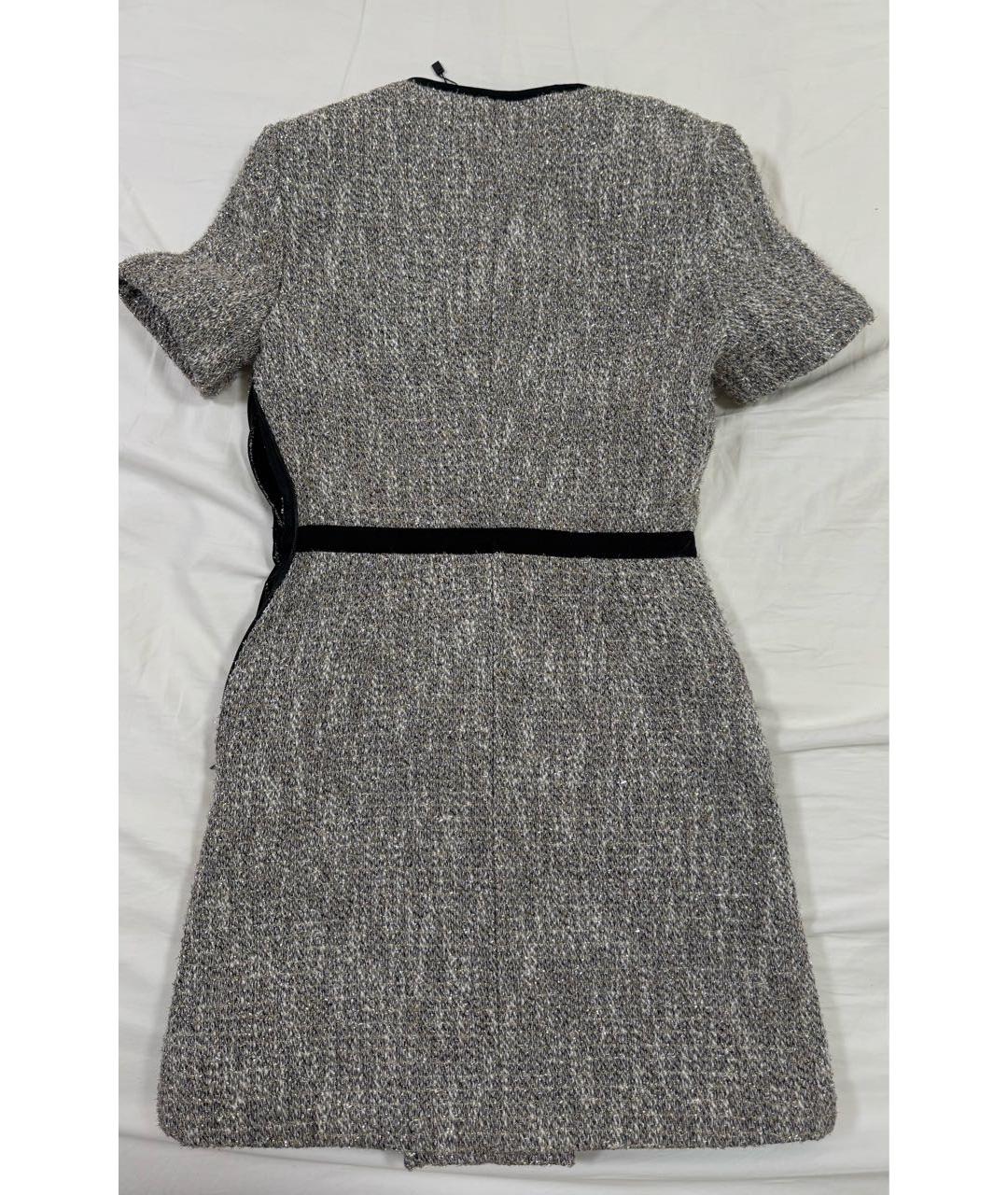 MAJE Серое хлопковое повседневное платье, фото 2