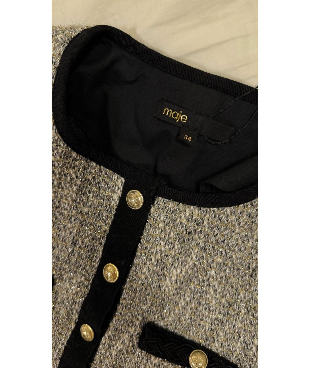 MAJE Серое хлопковое повседневное платье, фото 3