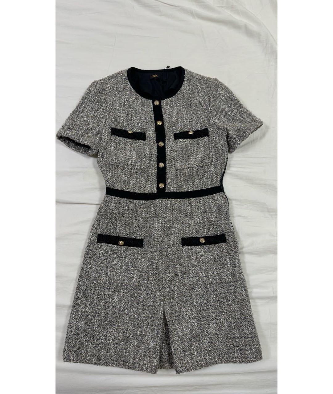 MAJE Серое хлопковое повседневное платье, фото 4