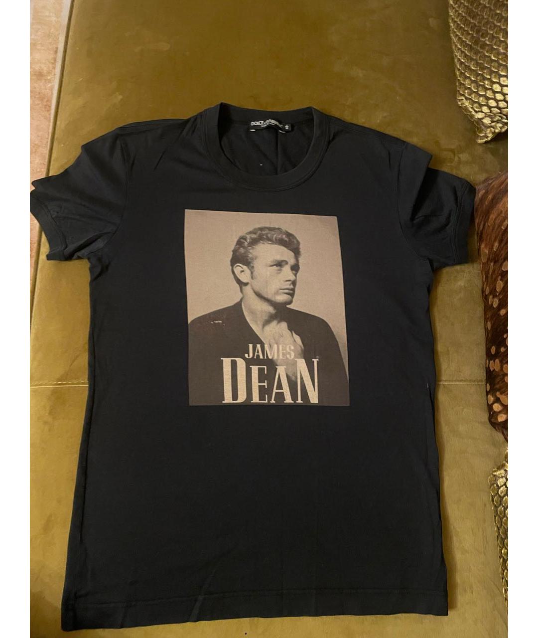 DOLCE&GABBANA Черная хлопковая футболка, фото 4