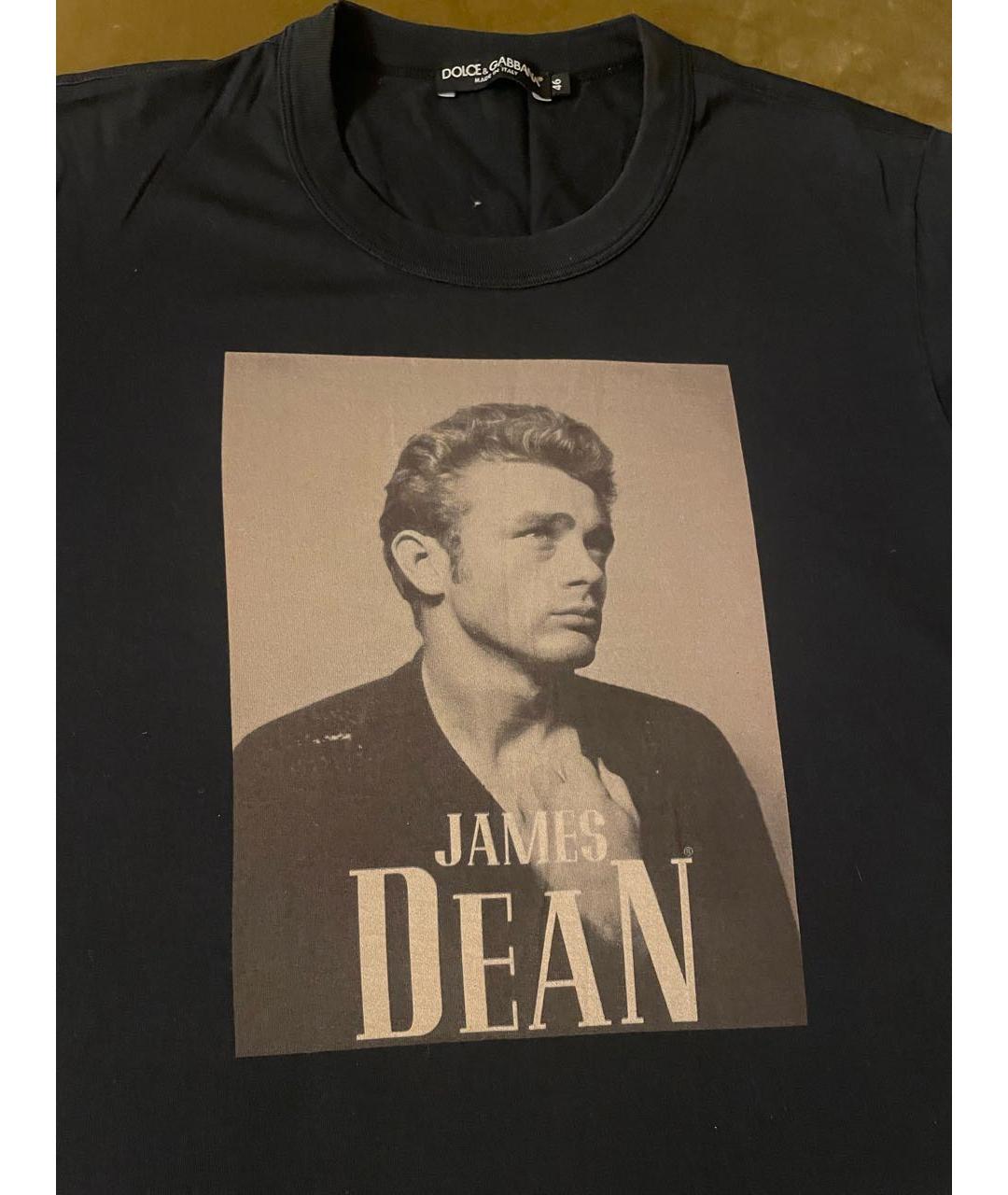 DOLCE&GABBANA Черная хлопковая футболка, фото 3