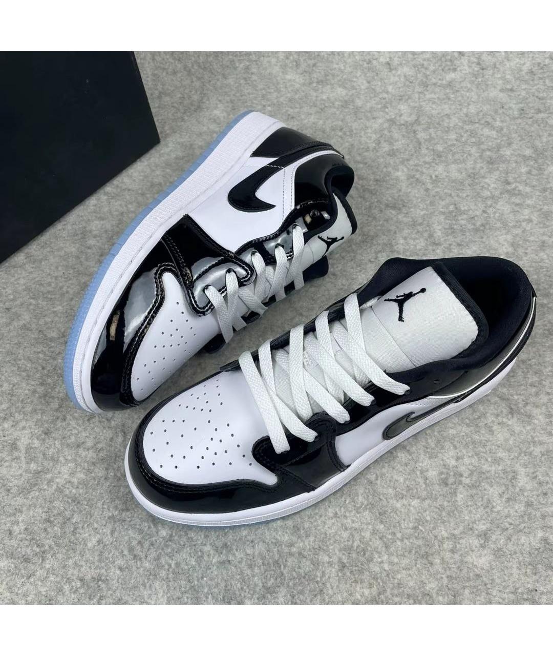 JORDAN Черные кожаные низкие кроссовки / кеды, фото 3