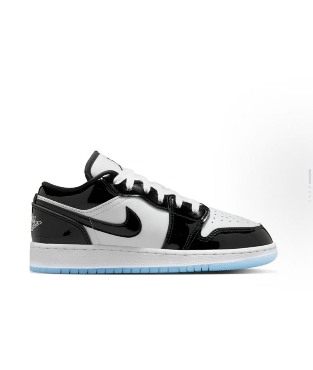 JORDAN Черные кожаные низкие кроссовки / кеды, фото 7