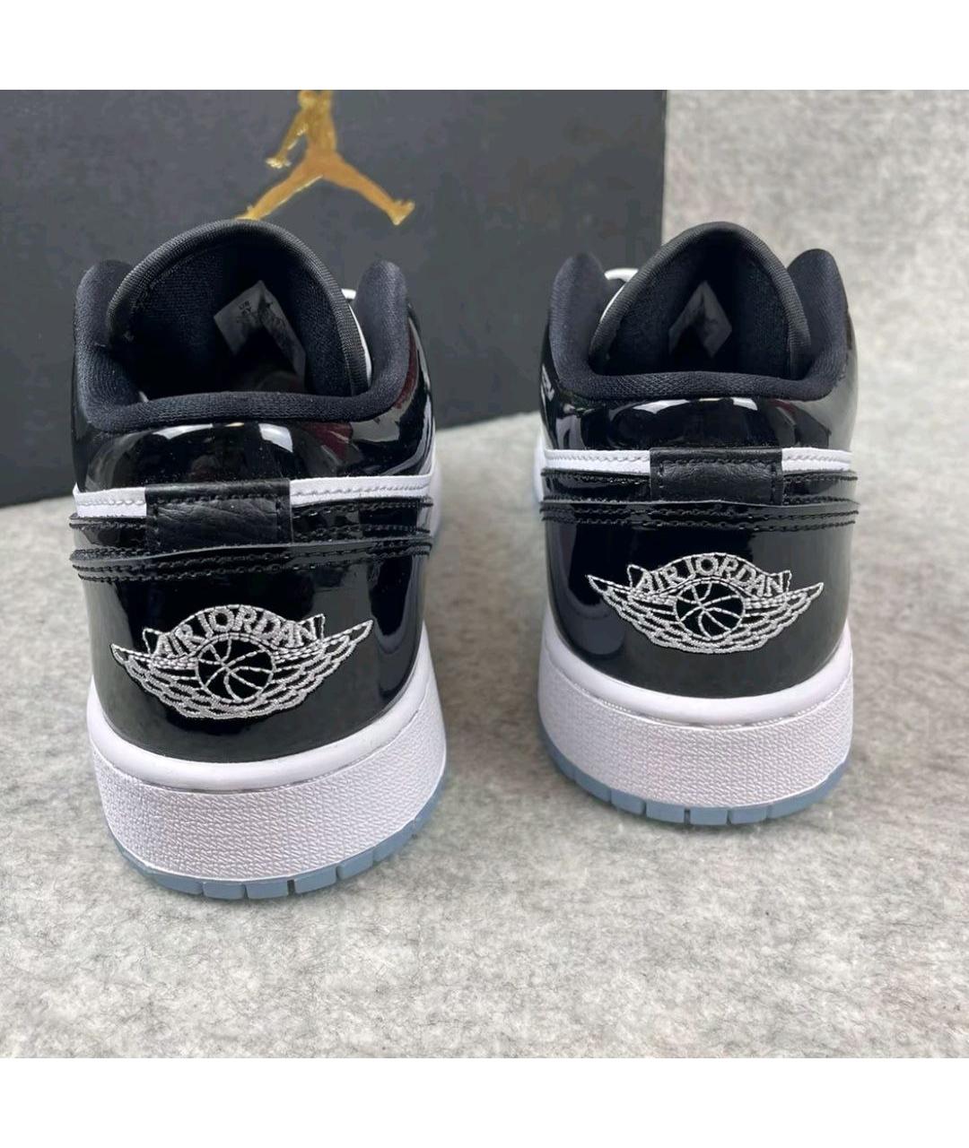 JORDAN Черные кожаные низкие кроссовки / кеды, фото 5
