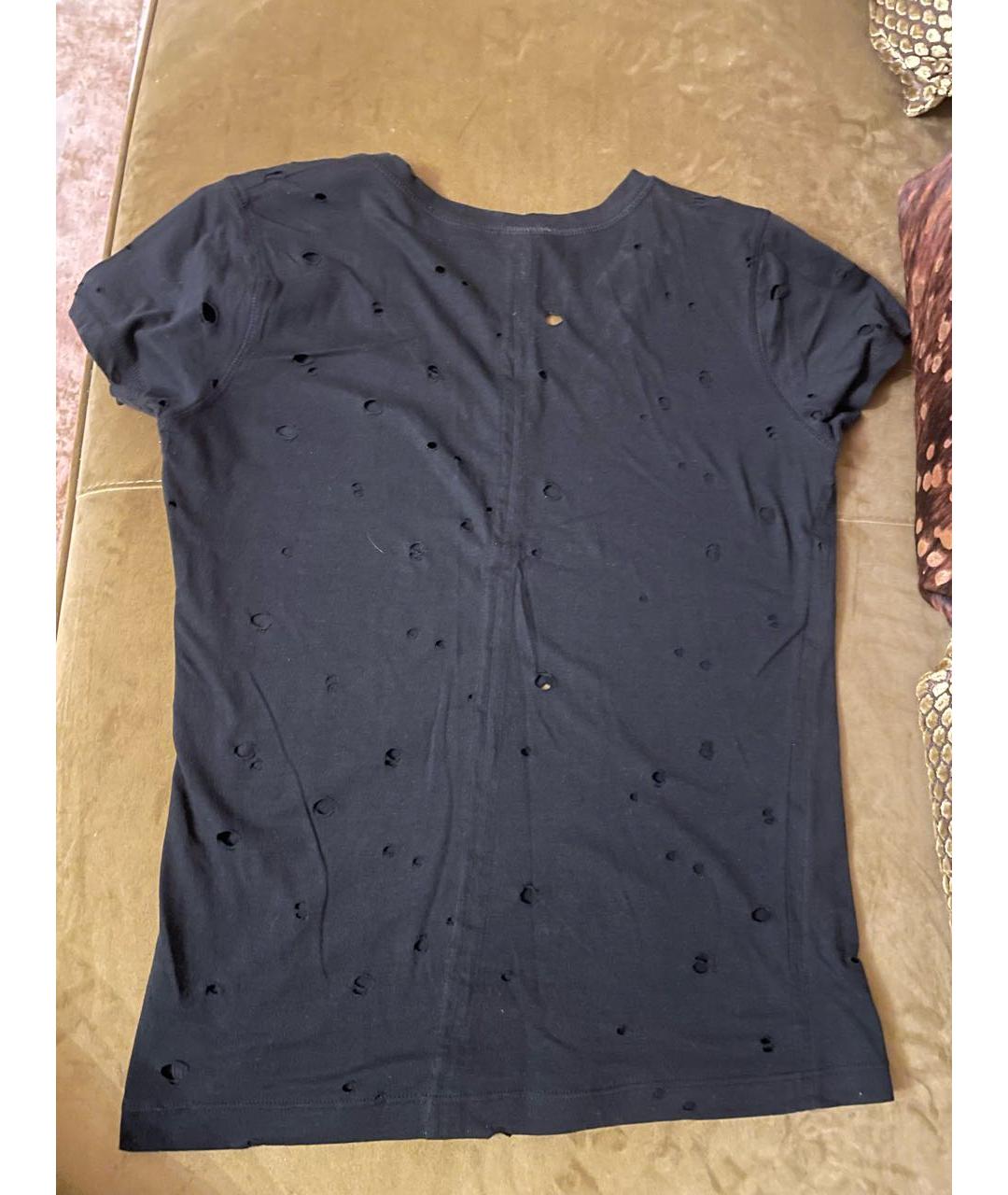 ANN DEMEULEMEESTER Черная хлопковая футболка, фото 2