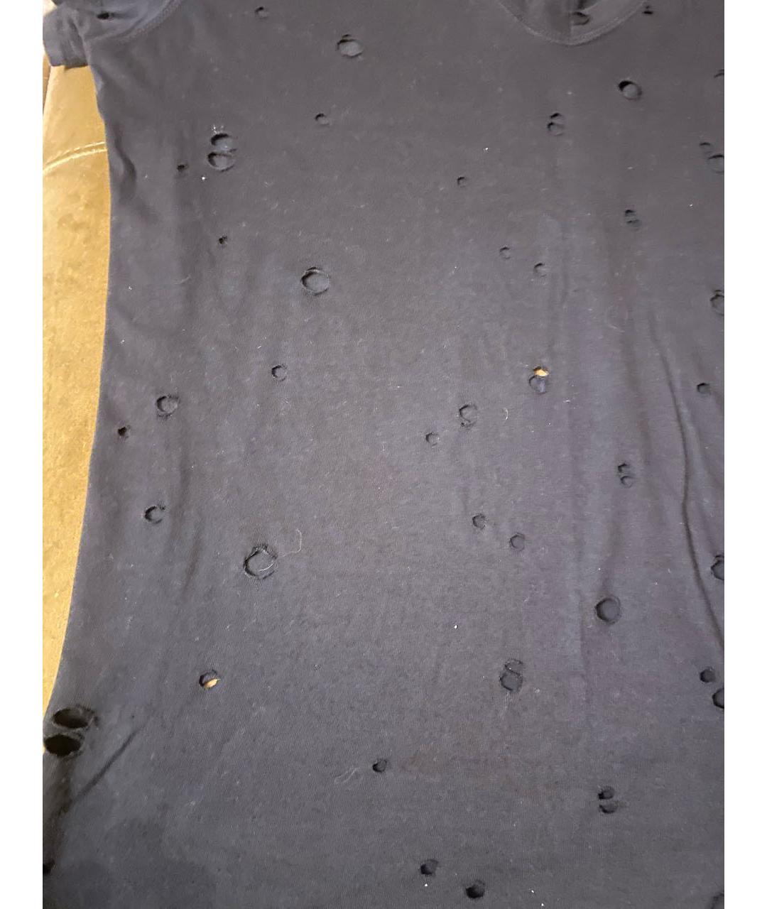 ANN DEMEULEMEESTER Черная хлопковая футболка, фото 3