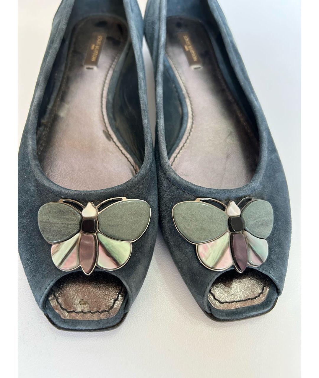 LOUIS VUITTON Синие замшевые балетки, фото 2