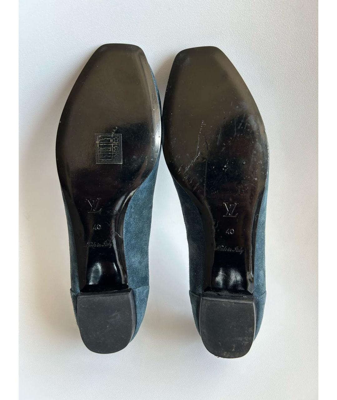 LOUIS VUITTON Синие замшевые балетки, фото 4