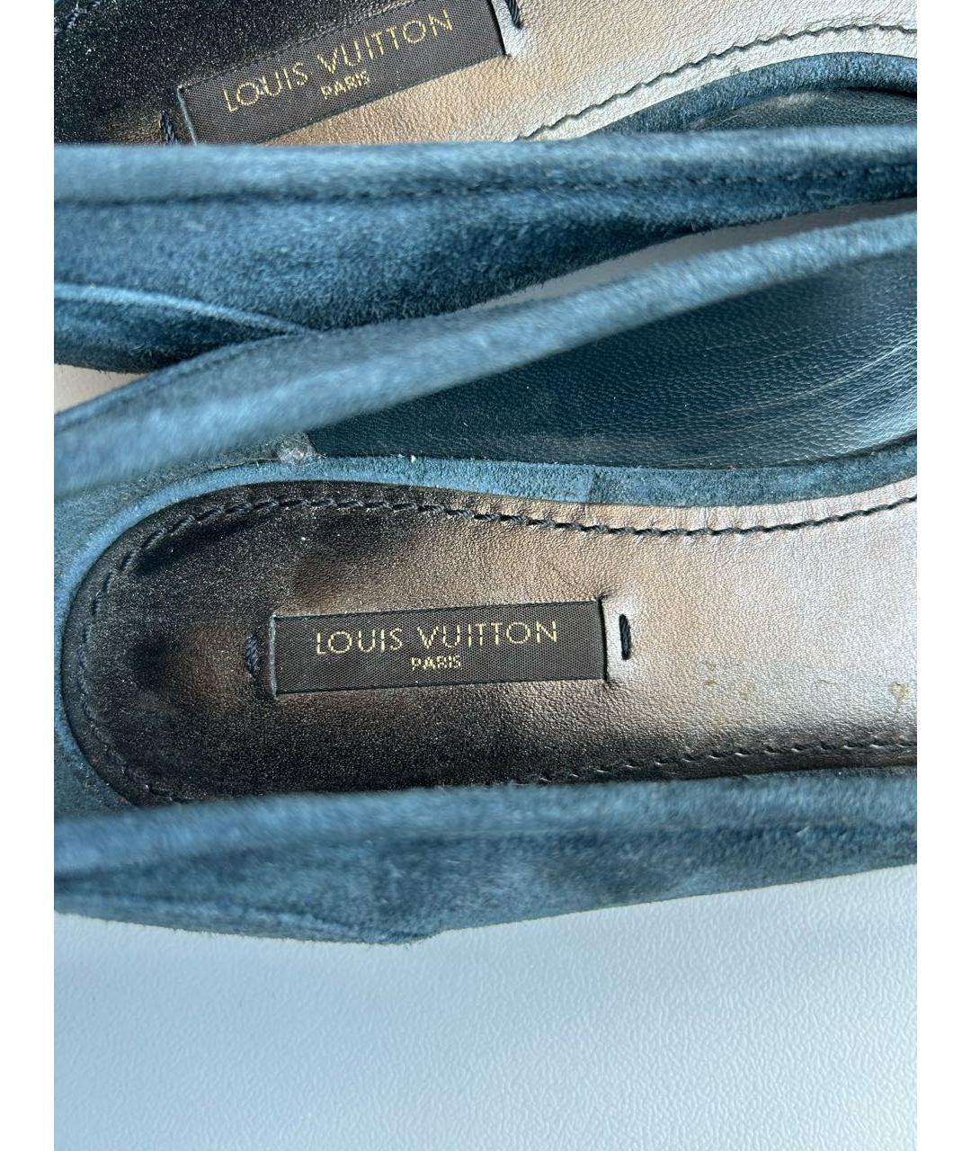 LOUIS VUITTON Синие замшевые балетки, фото 6