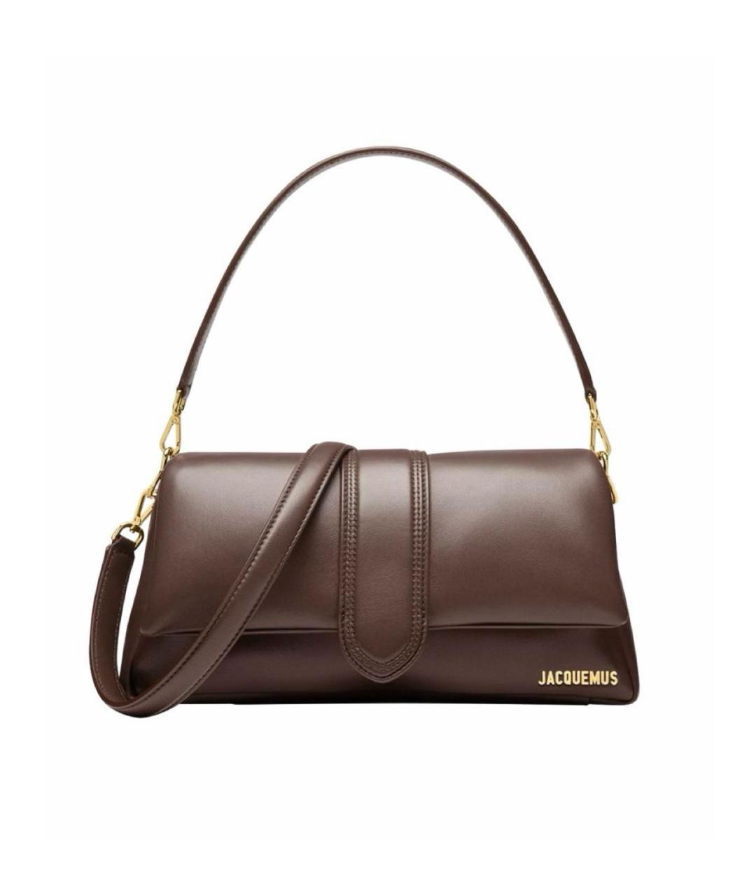 JACQUEMUS Коричневая кожаная сумка через плечо, фото 4